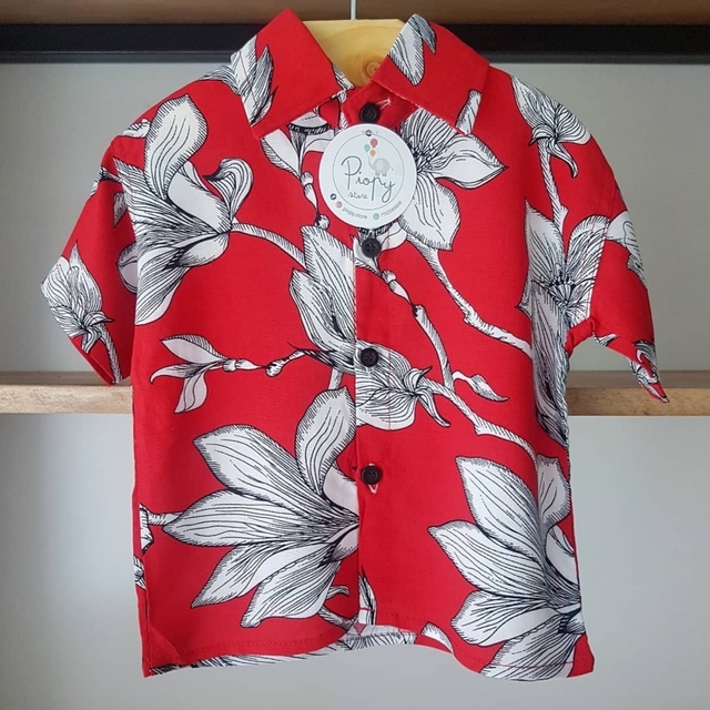 Camisa Hawaiana Roja Piopy