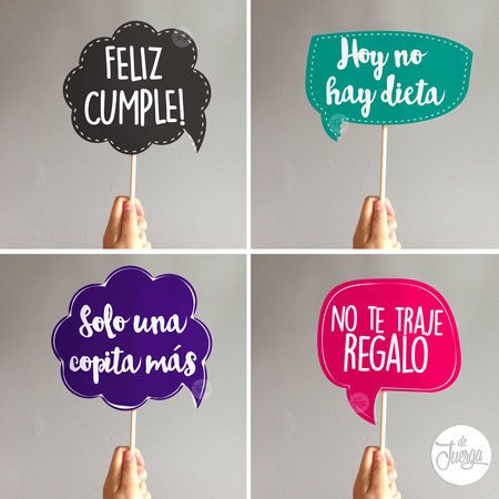 Photo Booth Cumpleaños Imprimible - Frases Props