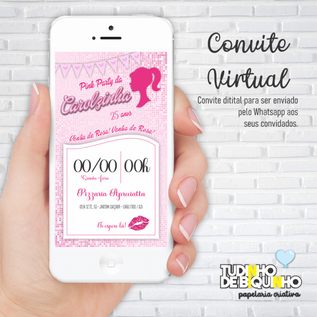 Fazer convite online convite digital Barbie em Paris