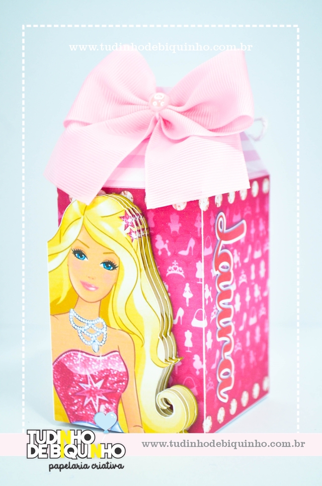 Caixa Milk Personalizada Festa Barbie Sereia Kit