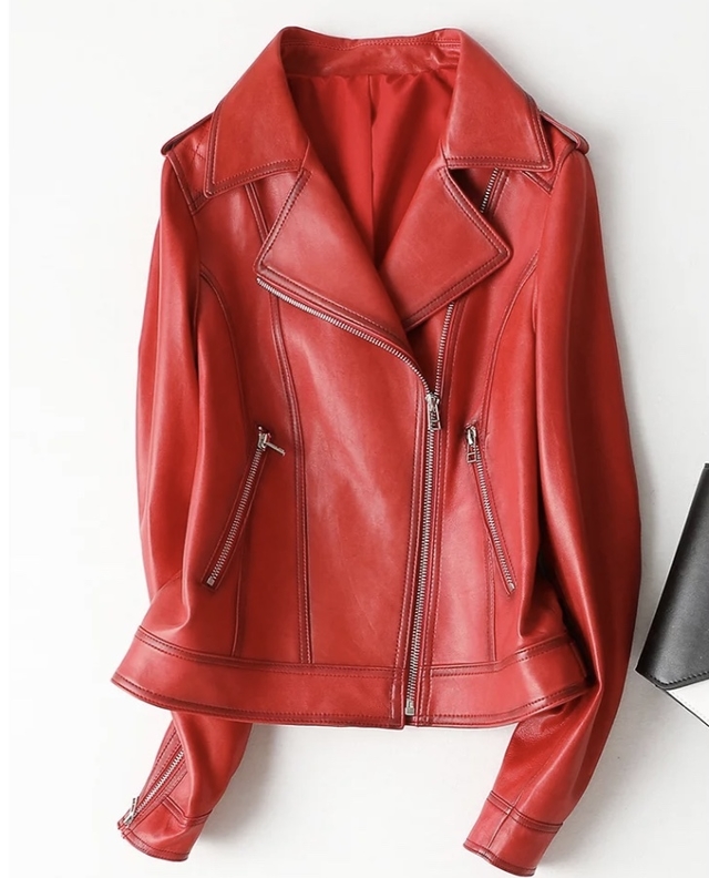 Jaqueta de couro vermelha - Comprar em Vip Peles