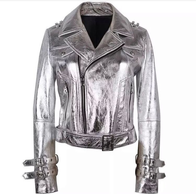 Jaqueta Metalizada prata - Comprar em Vip Peles