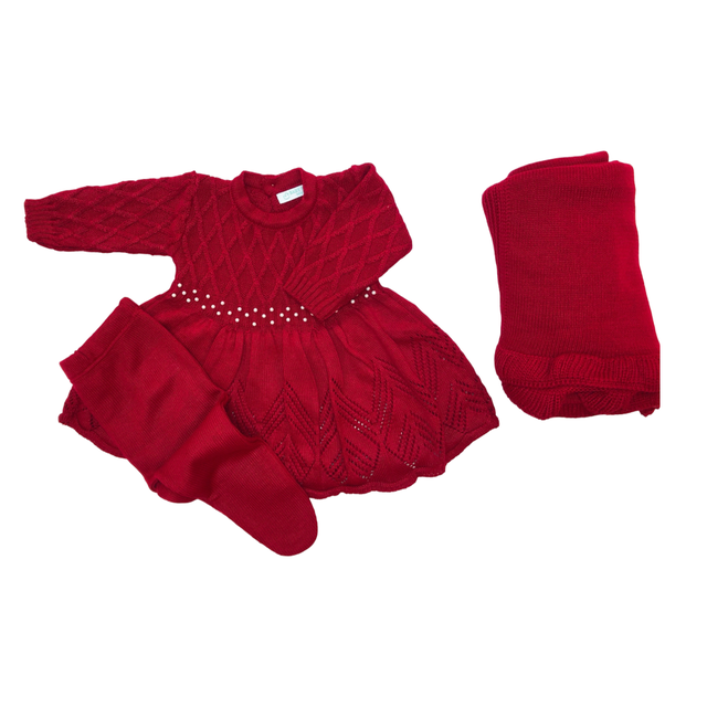 Saída maternidade tricot vestido vermelho - Milly
