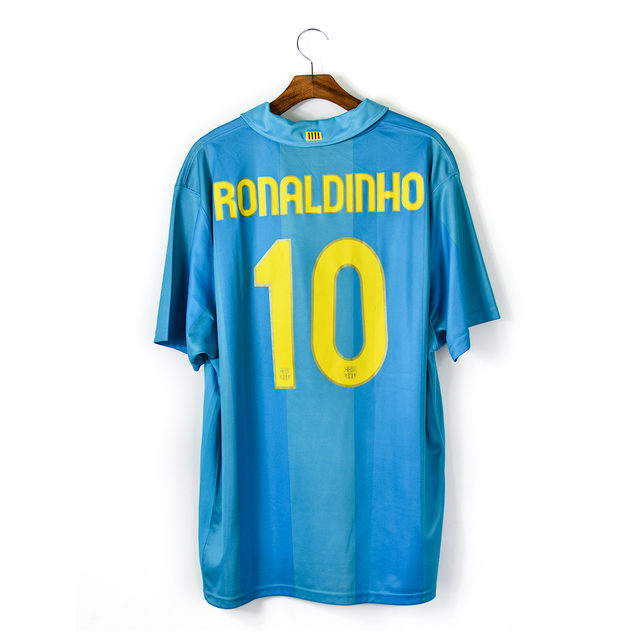 Camisa de Futebol Barcelona 2007/2009 Ronaldinho | Para Fanáticos