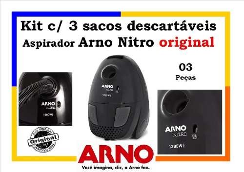 3 Kit Coletor Desc Para Aspirador De Pó Arno Nitro Original