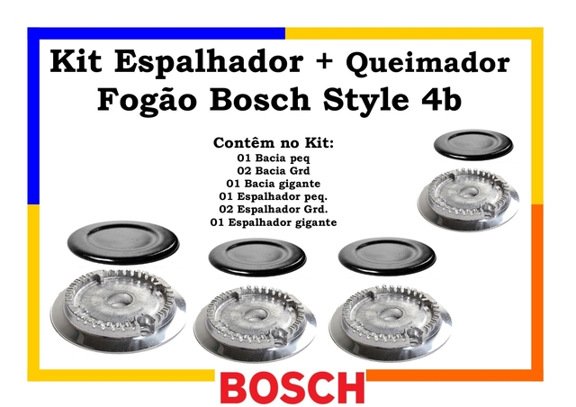 Kit Espalhador + Queimador Fogão Continental Bosch Style 4b