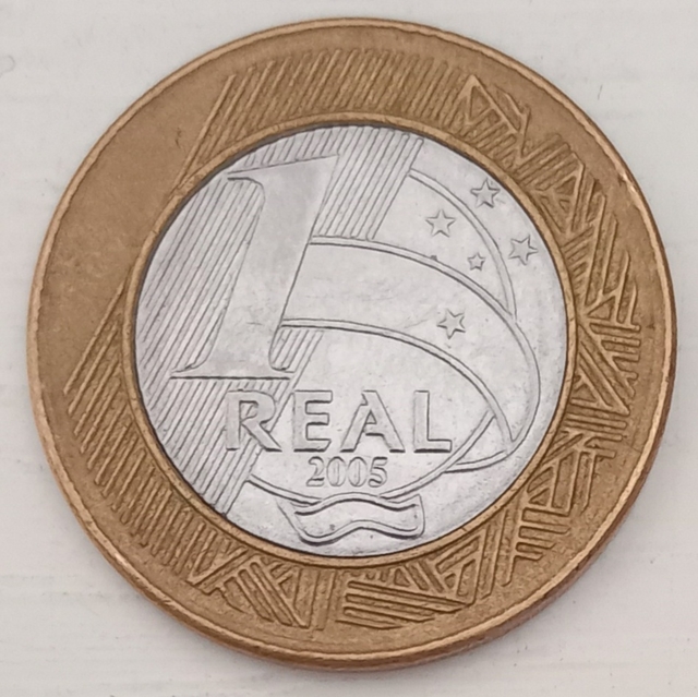 Moeda 1 Real BC 40 Anos 2005 Moedas e Cédulas