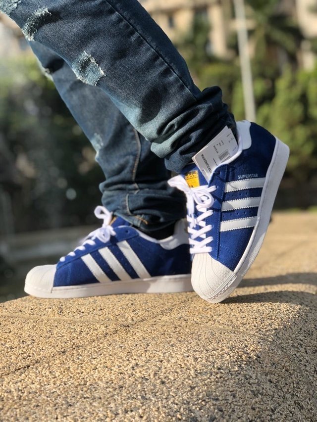 Tênis Adidas Superstar Azul/ Camurça - Fwstoree