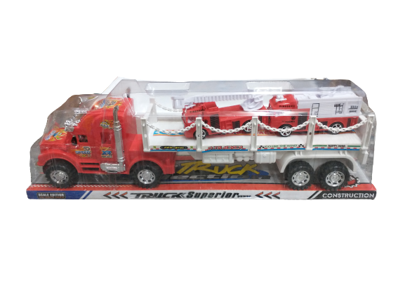 Camion de bomberos grande a friccion con 2 camiones con escalera 47 cm