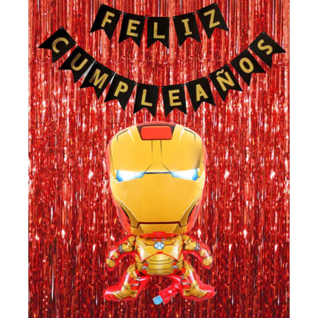 Combo Fiesta Cumpleaños Globos Temática Iron Man Avengers