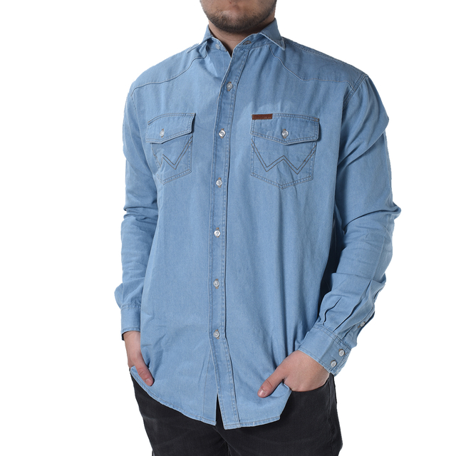 Camisa Jean Hombre Shirt Western Ls Pasta (W35000)
