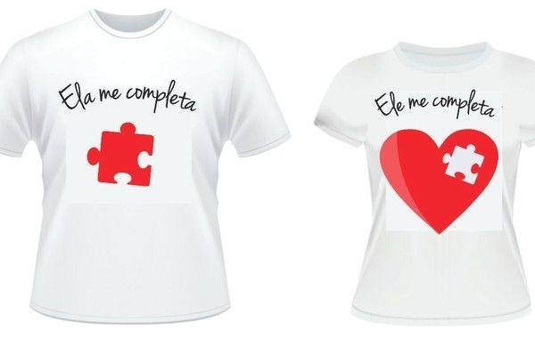 Camiseta Casal - Dia dos Namorados - ELE/ELA ME COMPLETA