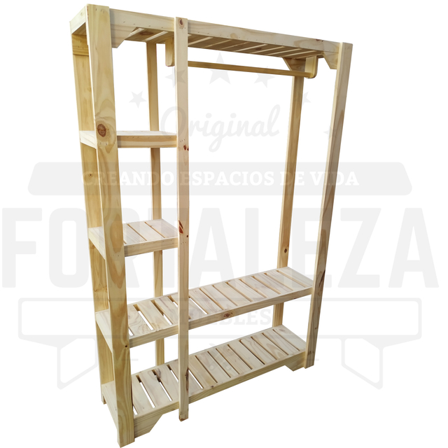 Vestidor de madera de Pino 120 cm - Fortaleza Muebles