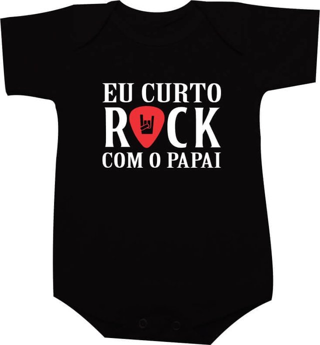 Camiseta Família Roqueira: Pai e Filho – Bebê Roqueiro