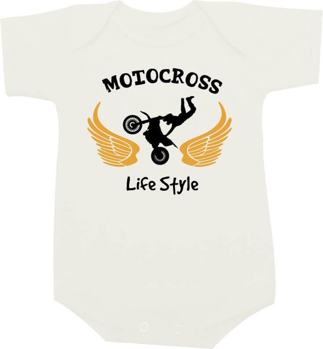 Body Bebê Personalizado Divertido Frases Baby Motocross Tal Pai Tal Filho  Produzido em Material Leve e Confortável