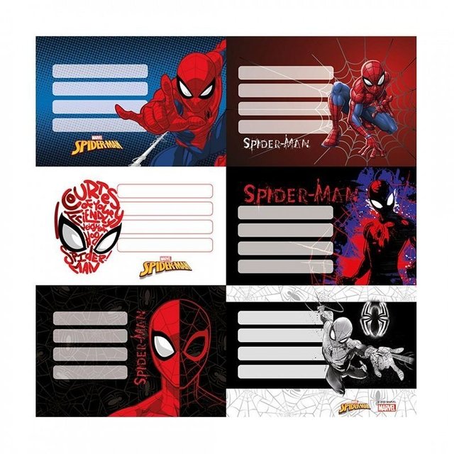 Etiqueta escolar x 12 unidades Spiderman - Dobleclip