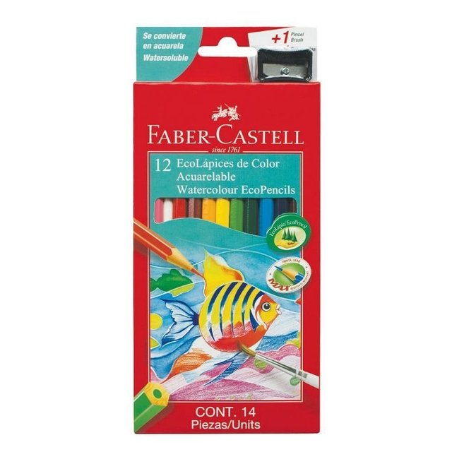 Lapices de 12 colores acuarelables Faber Castell