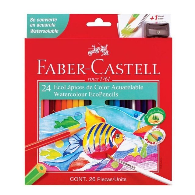 Lapices de 24 colores acuarelables Faber Castell