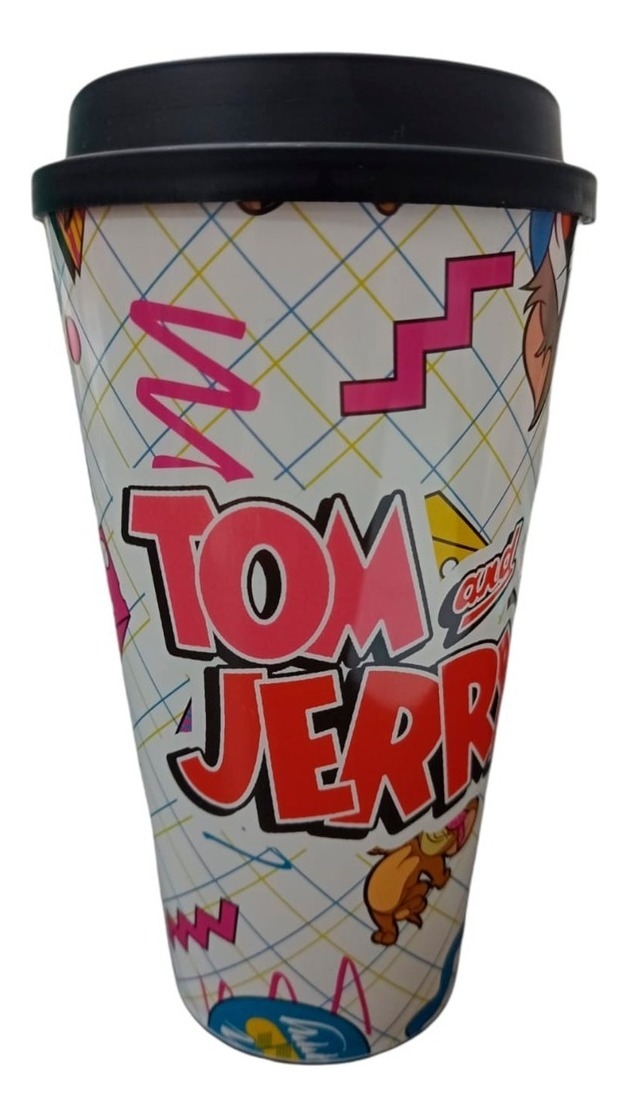 Vasos De Plástico Tom Y Jerry Con Tapa - Gondor Store