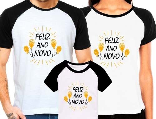 Kit Família 3 Camisa Camiseta Feliz Ano Novo Reveillon 2019 | Loja Bo