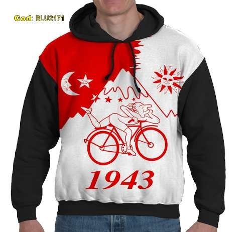 Blusa De Frio Moletom Bike 1943 - Psicodélica - Red White