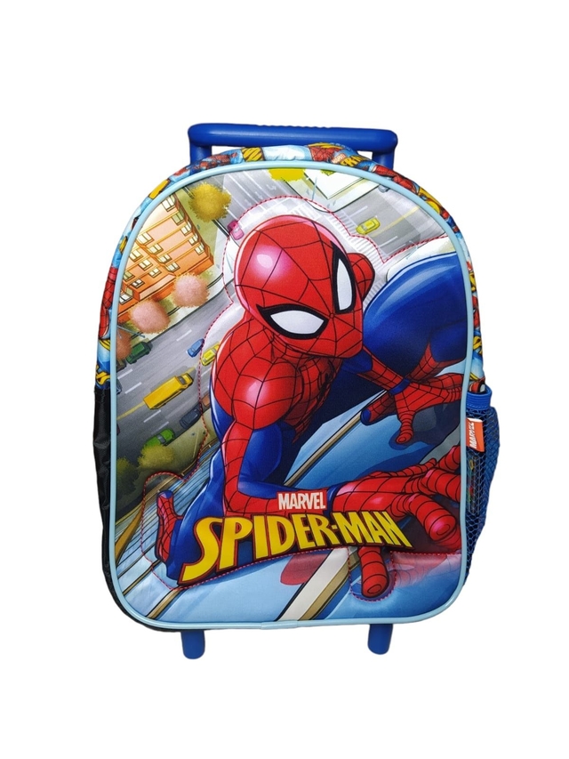 Mochila Spiderman Con Carrito Infantil 12 Pulgadas