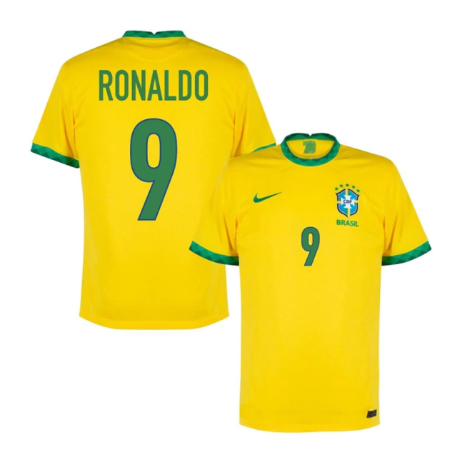 Camisa Seleção Brasil Home 20/21 Ronaldo 9 Torcedor Nike Masculina - Amarelo