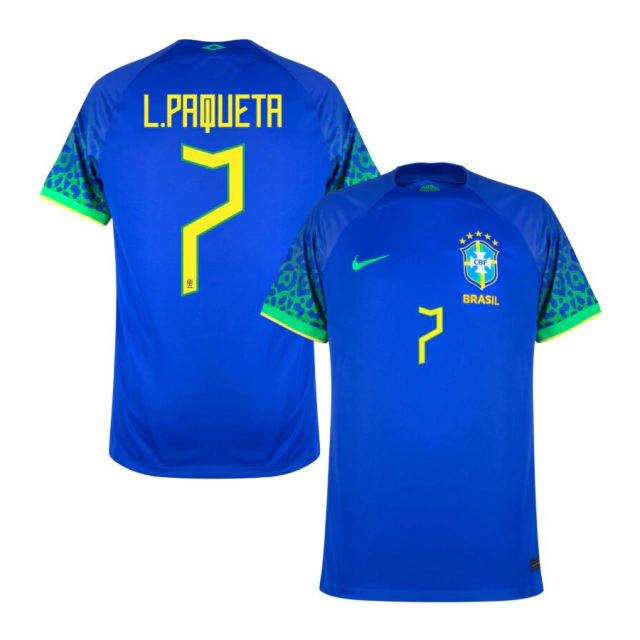 Camisa Seleção Brasil Away 2022/24 L.Paqueta 7 Masculina Nike - Azul