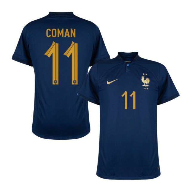 Camisa Seleção França Home 2022 Coman 11 Torcedor Nike Masculina - Azul