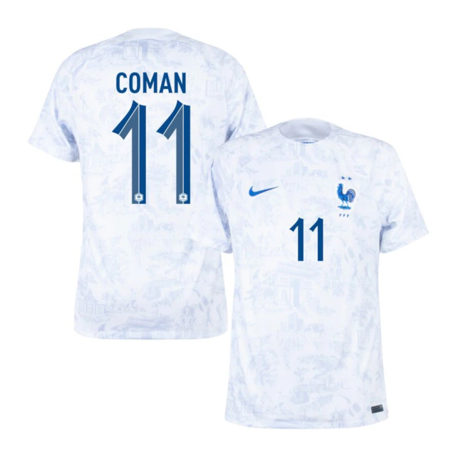 Camisa Seleção França Away 2022 Coman 11 Torcedor Nike Masculina - Branco