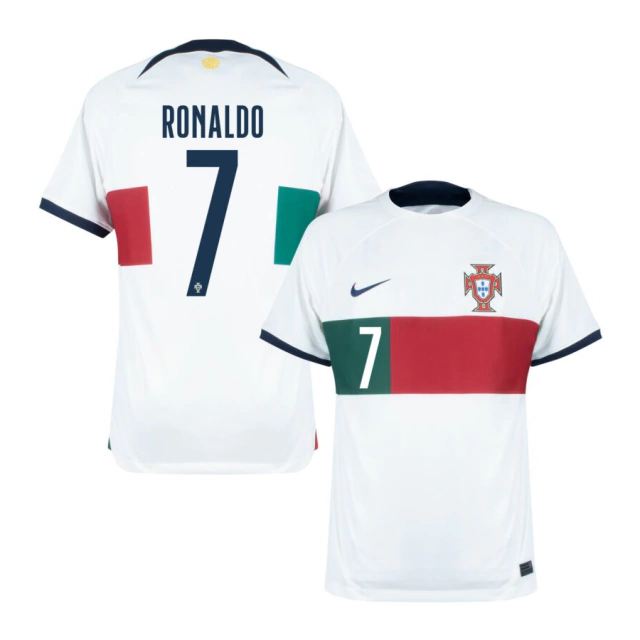 Camisa Seleção Portugal Away 2022 Ronaldo 7 Torcedor Nike Masculina - Branco
