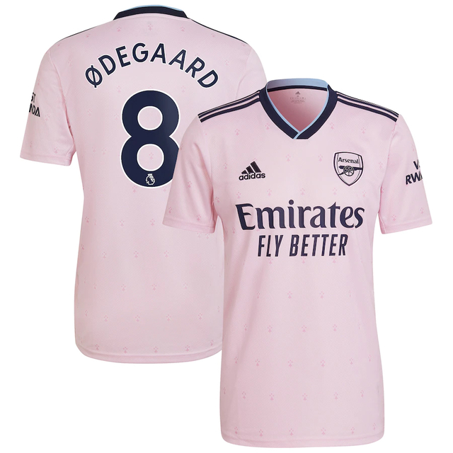 Camisa Arsenal Third 22/23 Ødegaard 8 Torcedor Adidas Masculino - Rosa