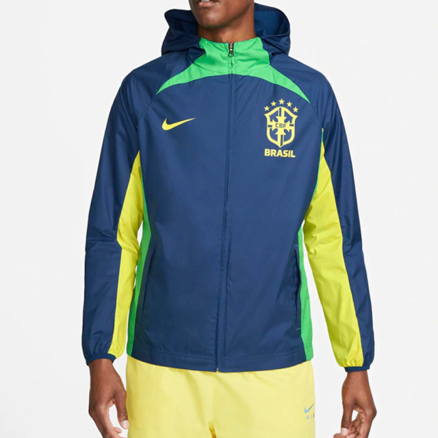 Jaqueta Nike Brasil Impermeável Masculino - Azul