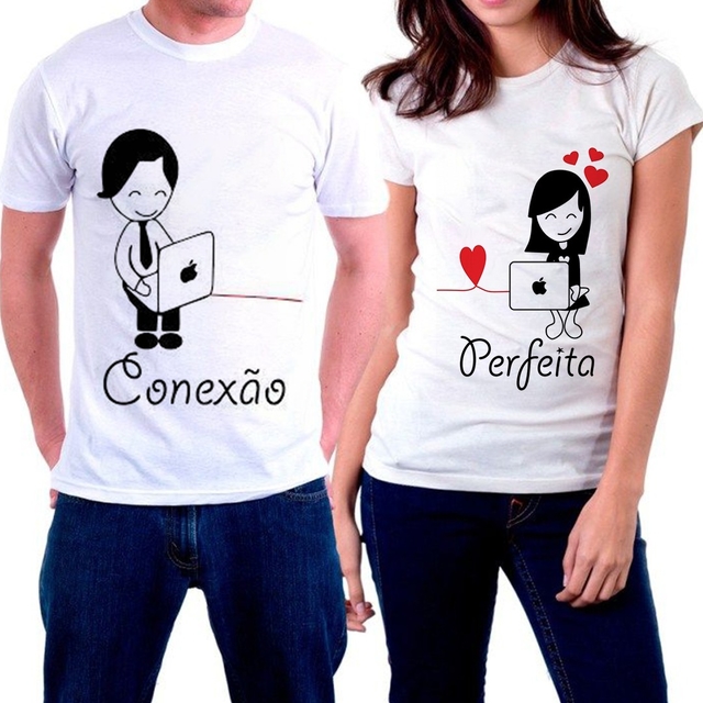 Camiseta Casal - Dia dos Namorados - Conexão Perfeita