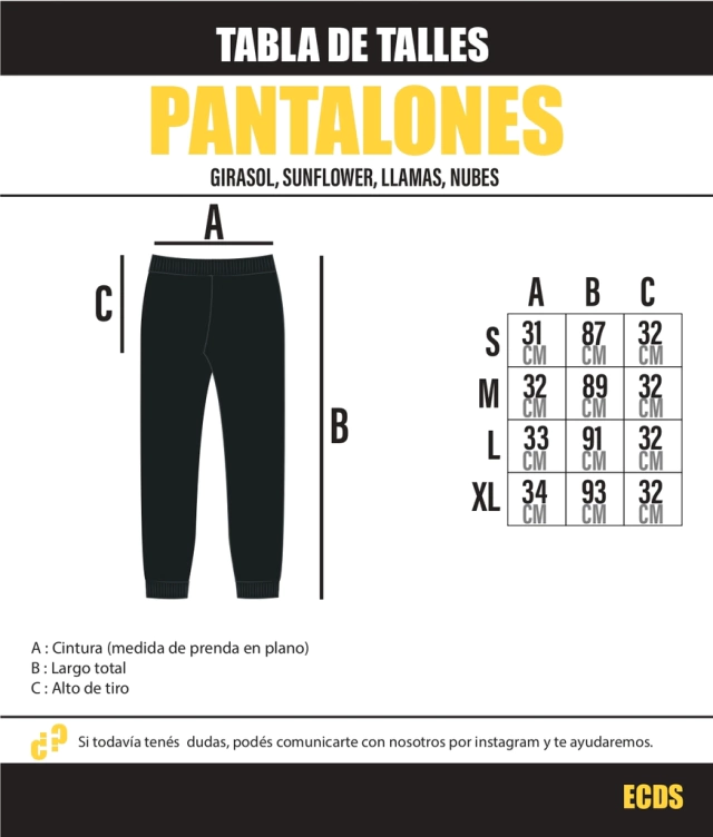 medidas Pantalones - El club del