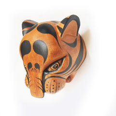 Carved wooden mask Barranquilla Carnival Bull Design