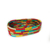 Breadbasket in roll basketmaking colored lines