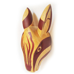 Carved wooden mask Barranquilla Carnival White Donkey Design