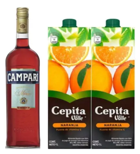 Combo Campari 750ml + Cepita Naranja 1lt