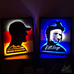 Michael Schumacher bandera alemania cuadro led con marco - Led it be cuadros brillantes 