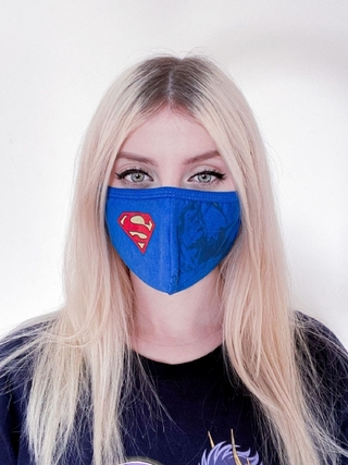 Máscara de Tecido Superman Clássico - Adulto ou Infantil - Oficial Piticas