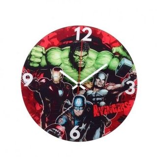 Relógio De Parede De Vidro 30cm Marvel Avengers Cod9001