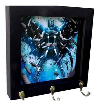 Porta Chaves 3d Magneto Marvel - 3 Ganchos 17x17cm