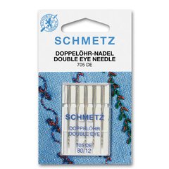 Agujas Schmetz Doppelohr Nadel 705de 80/12 Doble Agujero Ale