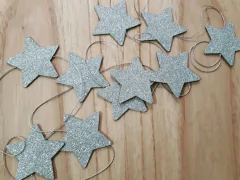 TIRA ESTRELLAS GLITTER PLATEADO