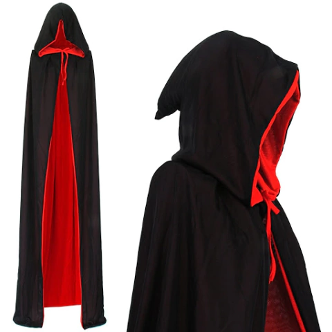 Capa Negra y Roja con capucha 80 cm - Girls Up
