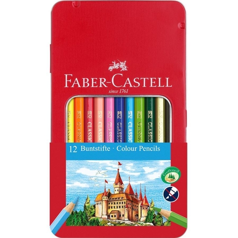 Lápices De Colores Lata - 12 Colores Largos Faber-Castell