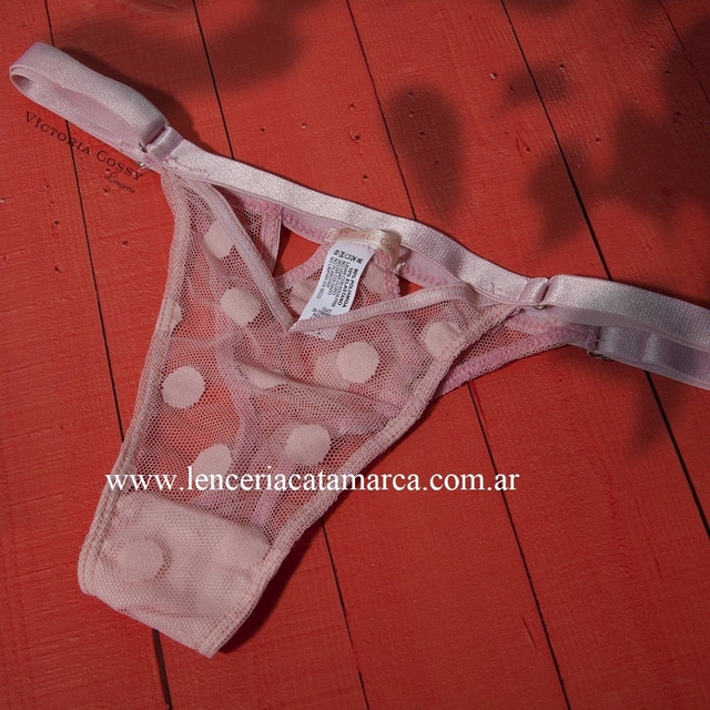 Victoria Cossy Tanga Colaless Con Recorte De Tul Regulable 36 Oparo