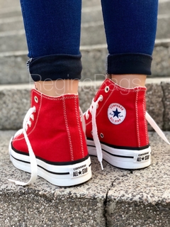 Zapatillas rojas botita con plataforma - Regina Bags
