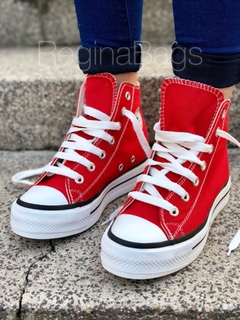 Zapatillas rojas botita con plataforma - Regina Bags